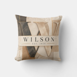 Wilson Luxus-Marmor-Monogramm-Wurfkissen Kissen