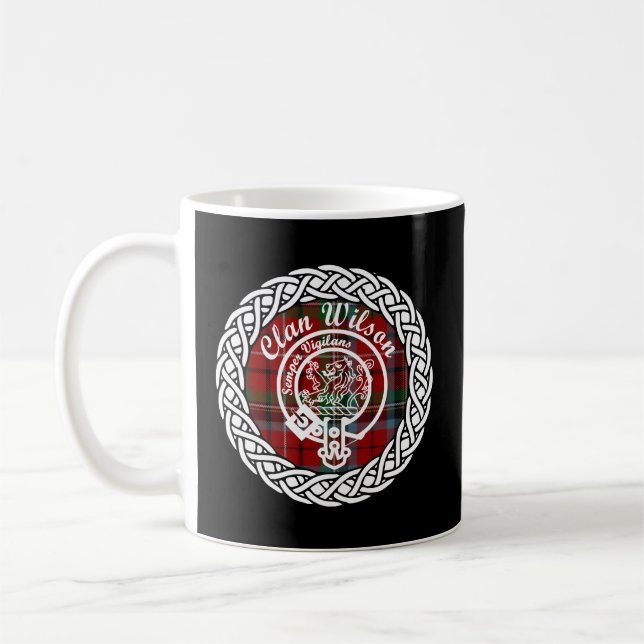 Wilson Nachname Nachname Scottish Clan Tartan Badg Kaffeetasse (Links)