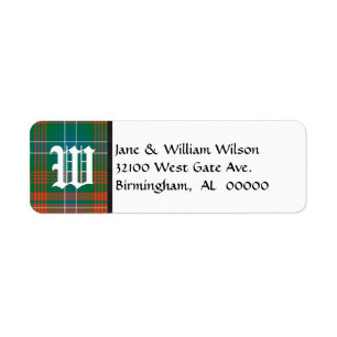 Wilson Tartan Kariert Monogram Address Labels