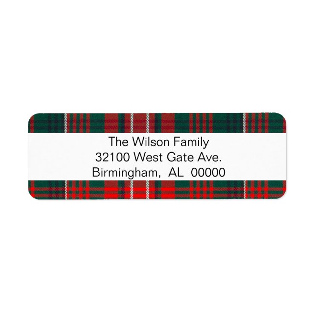 Wilson Tartan Kariert Return Label (Vorne)