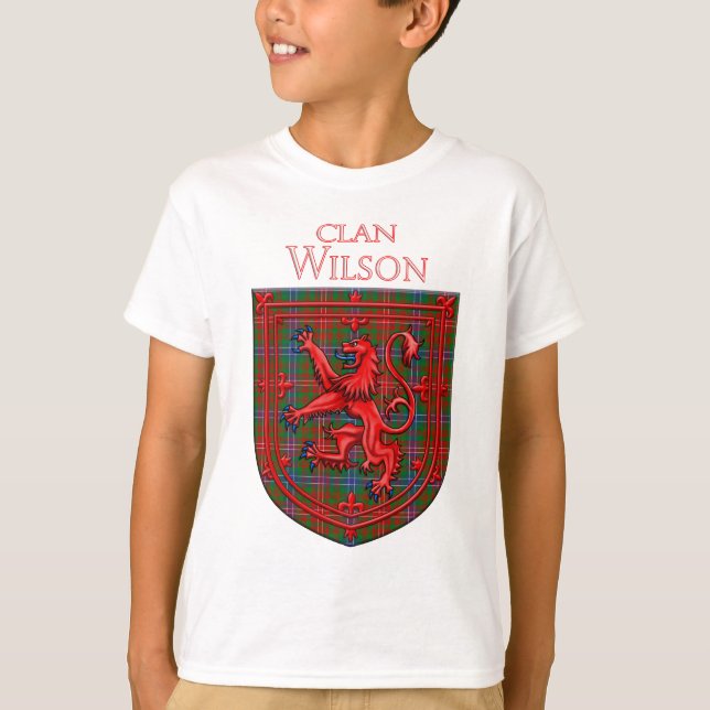 Wilson Tartan Scottish Kariert Lion Rampant T-Shirt (Vorderseite)