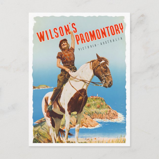 Wilson's promontory Australia Vintage Reise Postkarte (Vorderseite)