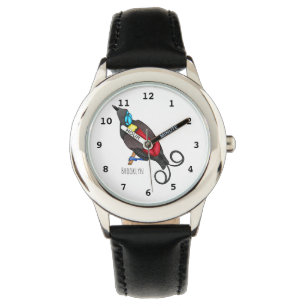 Wilsons Vogel-of-Paradies-Vogel-Cartoon Armbanduhr