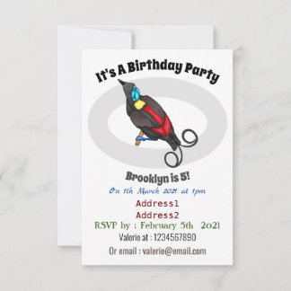 Wilsons Vogel-of-Paradies-Vogel-Cartoon Einladung