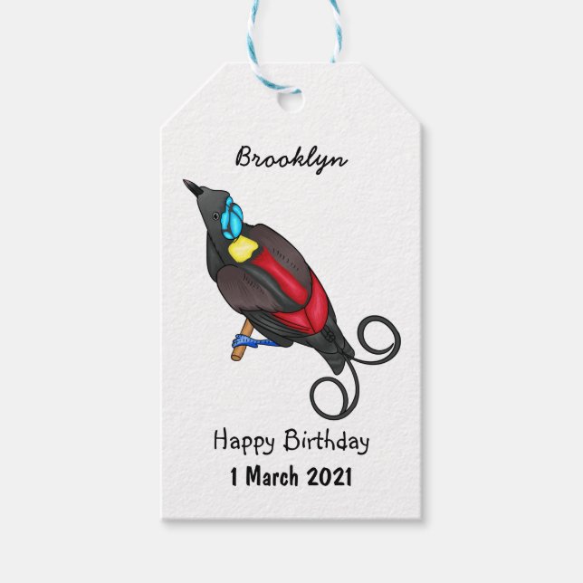 Wilsons Vogel-of-Paradies-Vogel-Cartoon Geschenkanhänger (Vorderseite)
