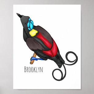 Wilsons Vogel-of-Paradies-Vogel-Cartoon Poster