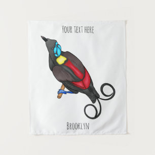 Wilsons Vogel-of-Paradies-Vogel-Cartoon Wandteppich