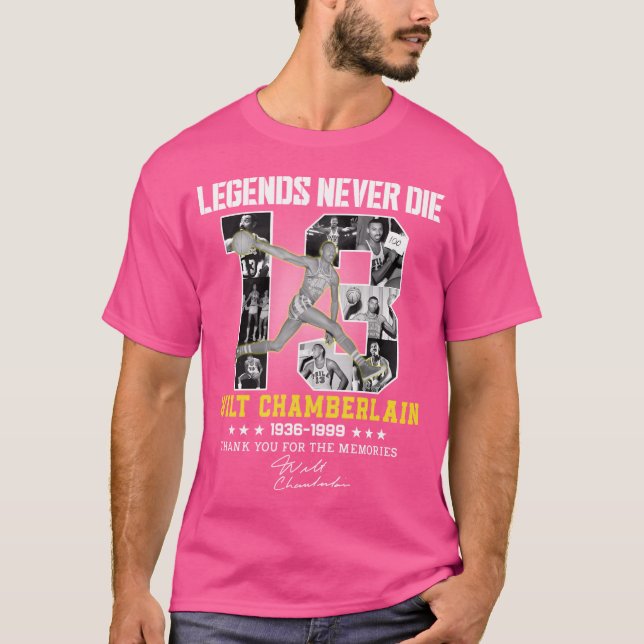 Wilt Chamberlain Basketball Legend Signature Vinta T-Shirt (Vorderseite)