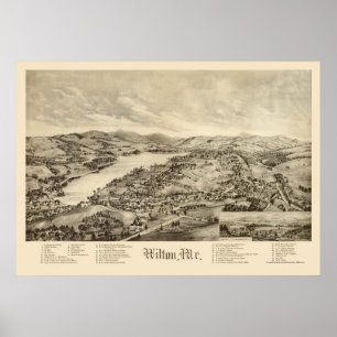 Wilton, ICH panoramische Karte - 1895 Poster