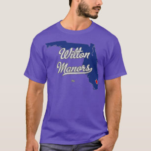 Wilton Manors Florida FL Karte T-Shirt
