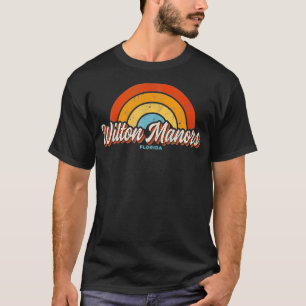 Wilton Manors Florida FL Vintag Rainbow Retro 70er T-Shirt