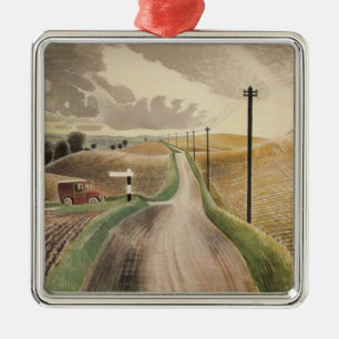 Wiltshire Landscape (von Eric Ravilious) Ornament Aus Metall