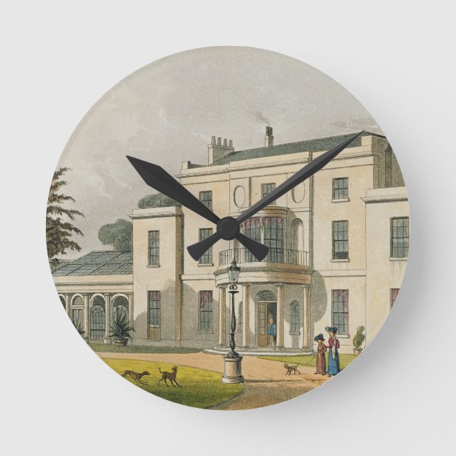Wimbledon House, aus Ackermanns "Repository of A Runde Wanduhr (Vorderseite)