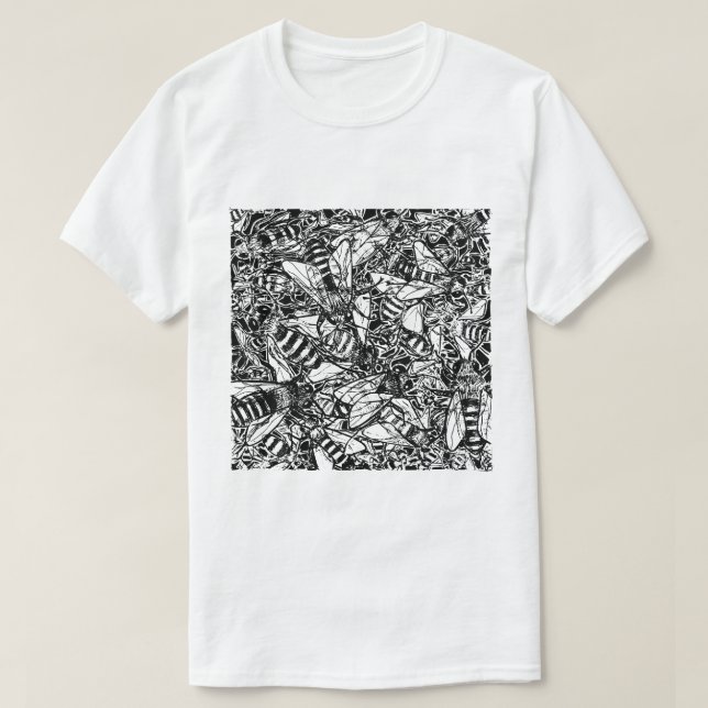 Wimmelnde Biene T-Shirt (Design vorne)
