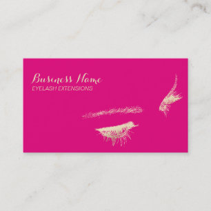 Wimper-Erweiterungs-Pink-Make-up Visitenkarte