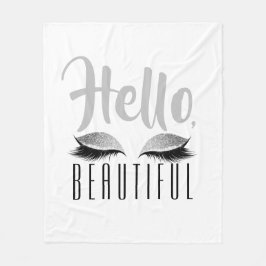 Wimper-Make-uphallo schönes Schwarzweiss Fleecedecke