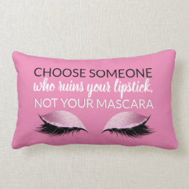 Wimper-Make-upinspirierend Girly Zitat-Rosa Lendenkissen