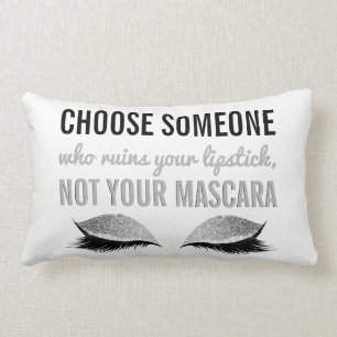 Wimper-Make-upinspirierend Zitat Schwarzweiss Lendenkissen