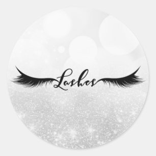 Wimpern Augenwimpern Extensions Silber Schönheit F Runder Aufkleber