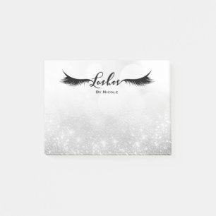 Wimpern Augenwimpern Silber Glitter Glam Personali Post-it Klebezettel