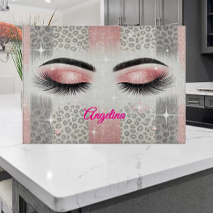 Wimpern aus rosa Glitter Schneidebrett