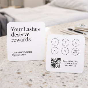 Wimpern-Belohnungskarte mit QR-Code Quadratische Visitenkarte