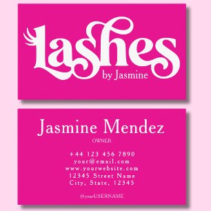 Wimpern Hot Pink Professionelle Chic Visitenkarte