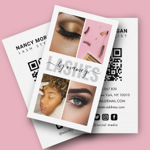 Wimpern Kalligrafie Schrift Foto Collage Qr Code Visitenkarte