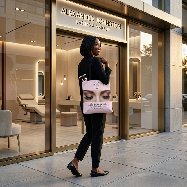 Wimpern-Künstler-Make-up-Schönheits-Professional-L (Lash Artist Makeup Beauty Professional Logo Tote Bag)