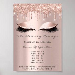 Wimpern Make-up Öffnungszeiten Salon Rose Tropfen  Poster