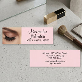 Wimpern Makeup-Artist Röten Rosa Professionell Mini Visitenkarte