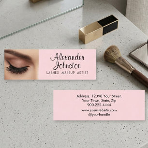 Wimpern Makeup-Artist Röten Rosa Professionell Mini Visitenkarte