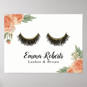 Wimpern Makeup-Artist Vintage-Blumen-Schönheitssal Poster