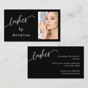 Wimpern Minimal Schwarz Weiß Script Foto Visitenkarte