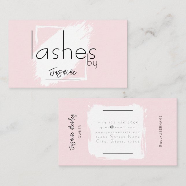 Wimpern Röschpink Professionell Chic Visitenkarte (Vorne/Hinten)