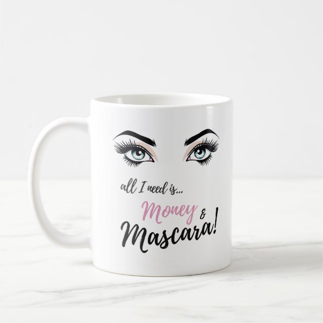 Wimpern, Schminkkunst, Mascara, Geschenk für Mädch Kaffeetasse (Links)