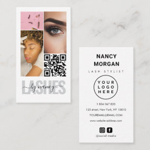 Wimpern Typografie 3 Foto Collage Qr Code Logo Visitenkarte