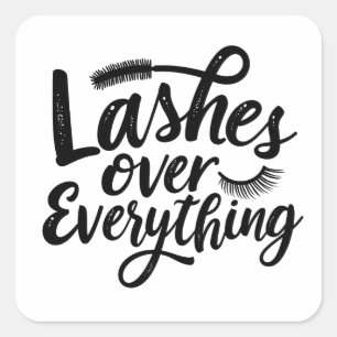 Wimpern Über Alles Eye Liner Make-up Mädchen Quadratischer Aufkleber