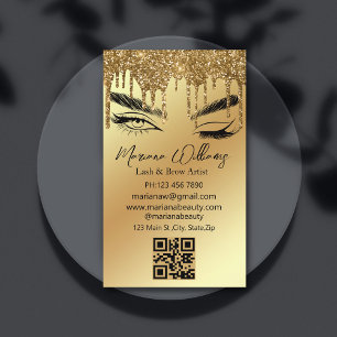 Wimpern- und Augenbrauen-Künstler QR-Code golden t Visitenkarte
