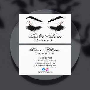 Wimpern- und Augenbrauen-Make-up-Artist Schwarz-We Visitenkarte