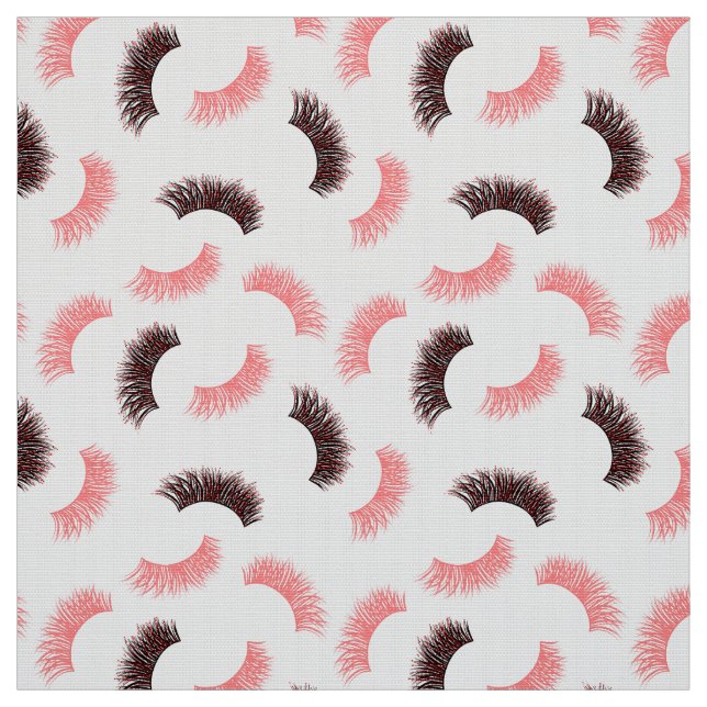 Wimpern und Mascara mit rotem Glitzer Stoff (Muster)