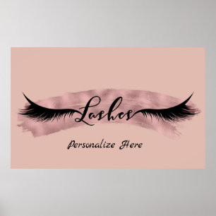 Wimpern Wimpern Rose Gold Rosa Schönheitssalon Poster