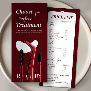 Wimpernbrauen-Kosmetiksalon-Service-Preisliste Werbekarte