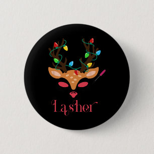 Wimpernkünstlerin Weihnachtsbeleuchtung Rentier Es Button