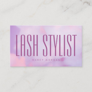 Wimpernstylist Lila Pastell Holografisch Visitenkarte