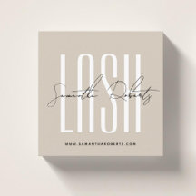 Wimpernstylist moderne Typografieschrift beige
