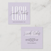 Wimpernstylist moderne Typografieschrift lila Quad