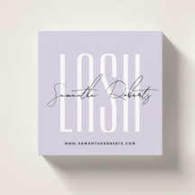 Wimpernstylist moderne Typografieschrift lila Quad