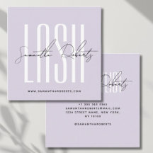 Wimpernstylist moderne Typografieschrift lila Quad