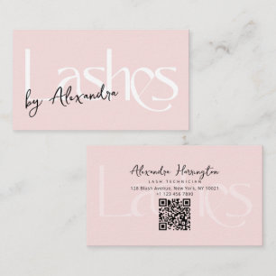 Wimperntechnikerin Blush Pink Moderne Typografie Visitenkarte